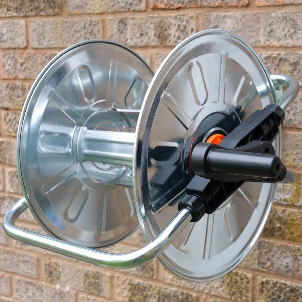 HydroSure 50m Wall mounted Garden Hose Reel With Swing Function