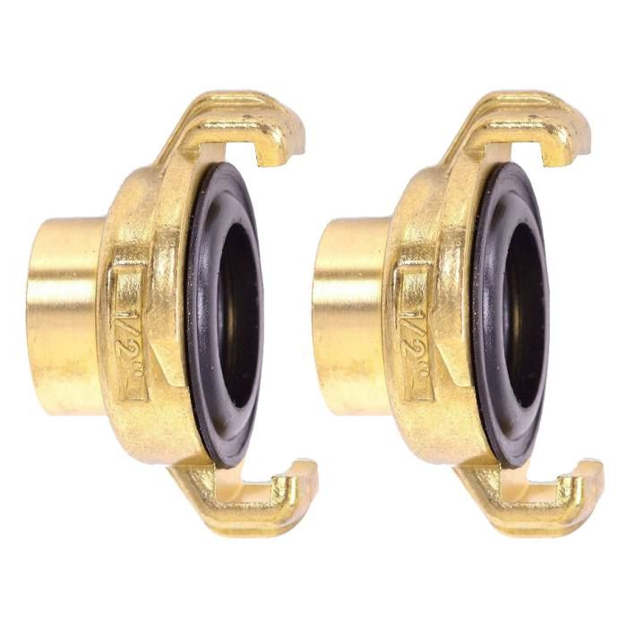 HydroSure Brass Claw Lock Female Threaded Coupling 1/2"/13mm - Pack of 2. Brass quick connect hose fittings, buy now at Water Irrigation, UK.