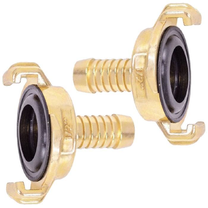 HydroSure Brass Claw Lock Hose Tail 1/2"/13mm - Pack of 2. High-quality hose fittings & connectors for garden watering. Shop now.