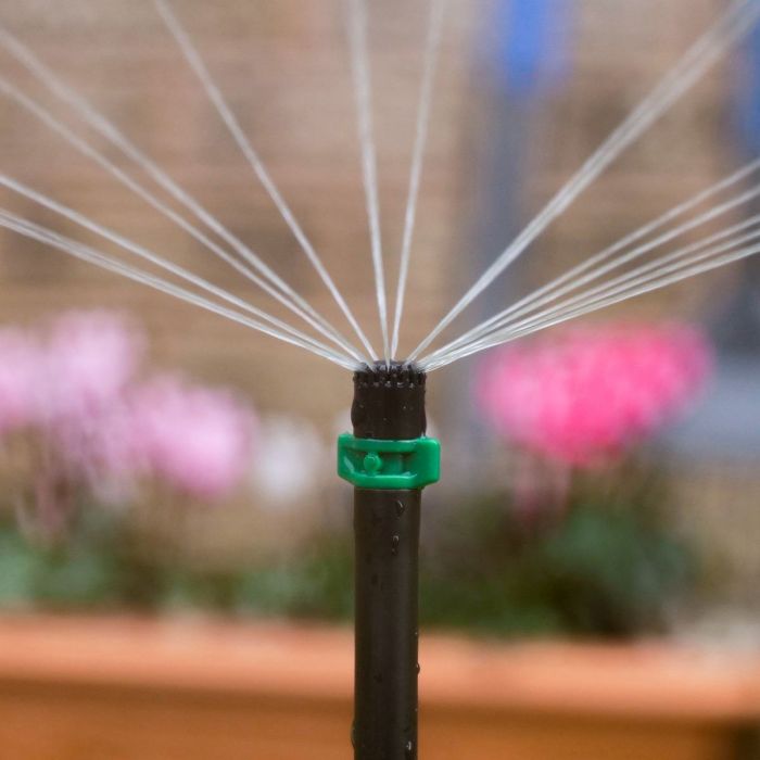 HydroSure Micro Jet Winged Spray Head – 360° Pattern – 55 L/h - Pack of 100. Use alongside irrigation risers to raise the height of the spray head & water multiple plants from a single emitter.