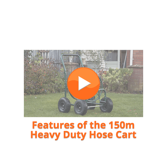 HydroSure 150m Heavy Duty Hose Cart with Basket