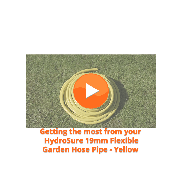 HydroSure Flexible Garden Hose Pipe - 19mm x 100m - Yellow