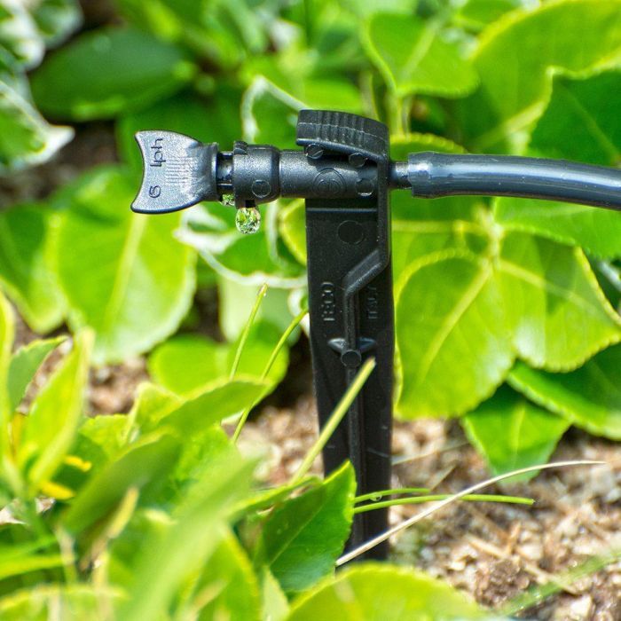 HydroSure Automated Complete 25 Pot Drip Irrigation System with Timer. Complete with adjustable drippers that deliver water directly to the plant&apos;s root zone. 