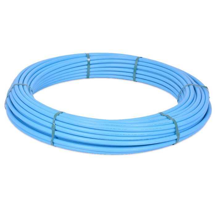 HydroSure MDPE Potable Pipe PE80 20mm x 50m - Blue. Used to transport drinking water. An underground potable water pipe.