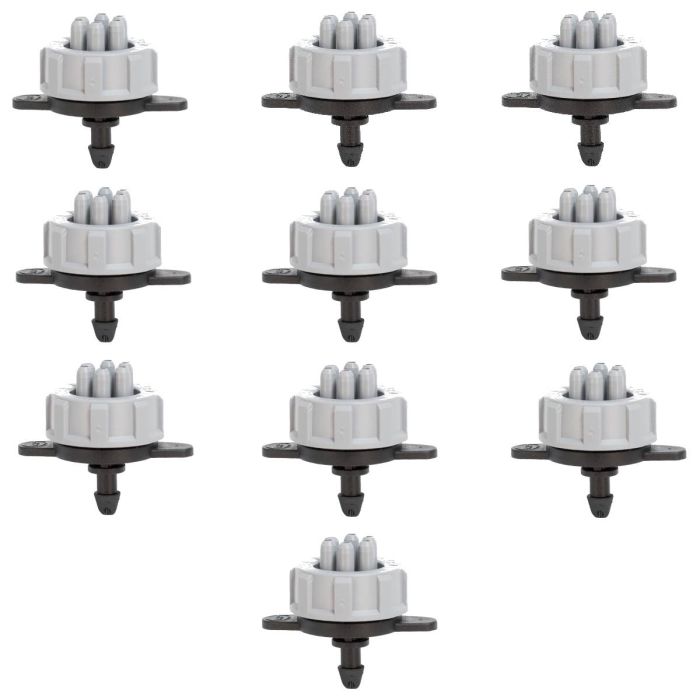 HydroSure Pressure Compensated 6-Outlet Micro Irrigation Dripper – 2L/h - Pack of 10