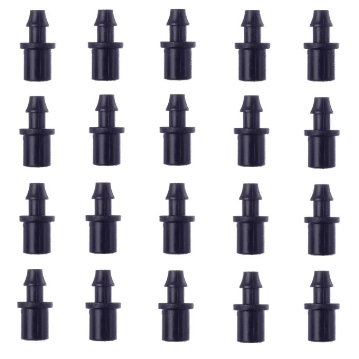 HydroSure Microtube to Barb Adaptor - BLACK - Pack of 20. Compatible with push-fit micro sprinklers and microtubing. 