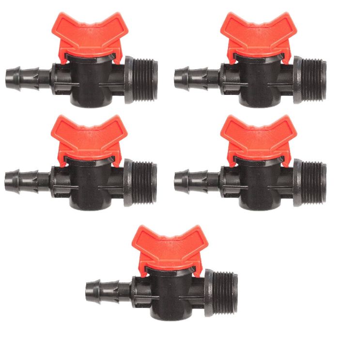 HydroSure Barbed Valve Connector - 3/4" BSP Male x 14mm - Pack of 5