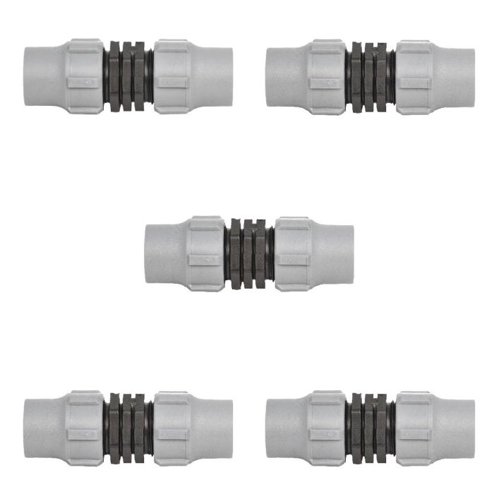HydroSure Nut Lock Joiner - 16/17mm - Pack of 5.  Simple-to-install water irrigation fitting with an anti-leak seal under water pressures up to 6 bar.
