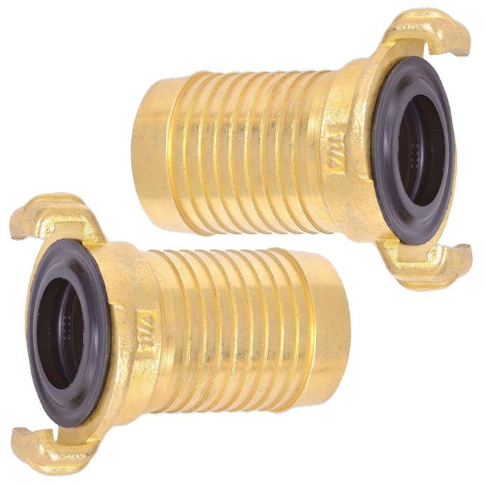 HydroSure Brass Claw Lock Hose Tail 1 1/4"/30mm - Pack of 2. A brass claw lock hose connector, outstanding value.