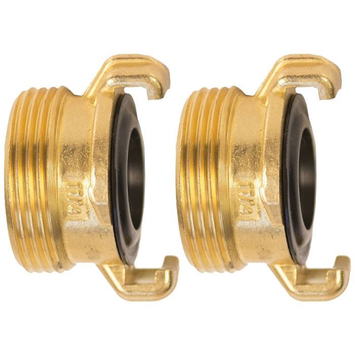 HydroSure Brass Claw Lock Male Threaded Coupling 1 1/4"/30mm - Pack of 2. A reliable brass hose connector capable of operating at high pressure.