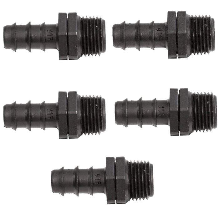 HydroSure Adaptor Barb to Male Thread - 14mm to 1/2" BSPM - Pack of 5