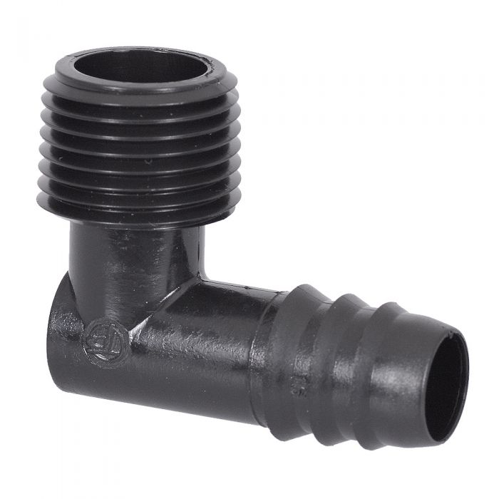 HydroSure Elbow Adaptor - 14mm x 1/2&apos;&apos; BSP Male - Black