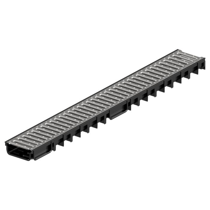 ACO Easyline H50 Drainage Channel with Galvanised Steel Grating 1m