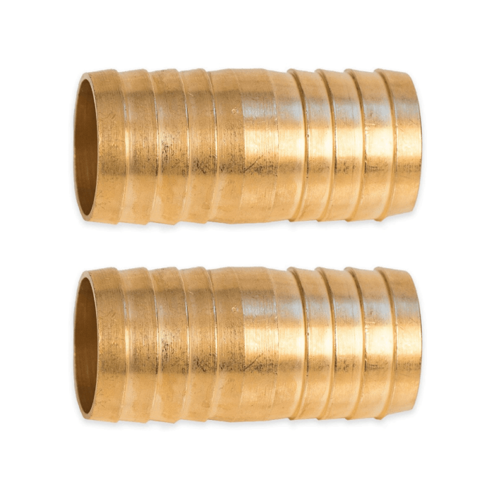 HydroSure Brass Hose Joiner 19mm (3/4") - Pack of 2. A long-lasting & durable solution creating a reliable join or repair for garden hoses.