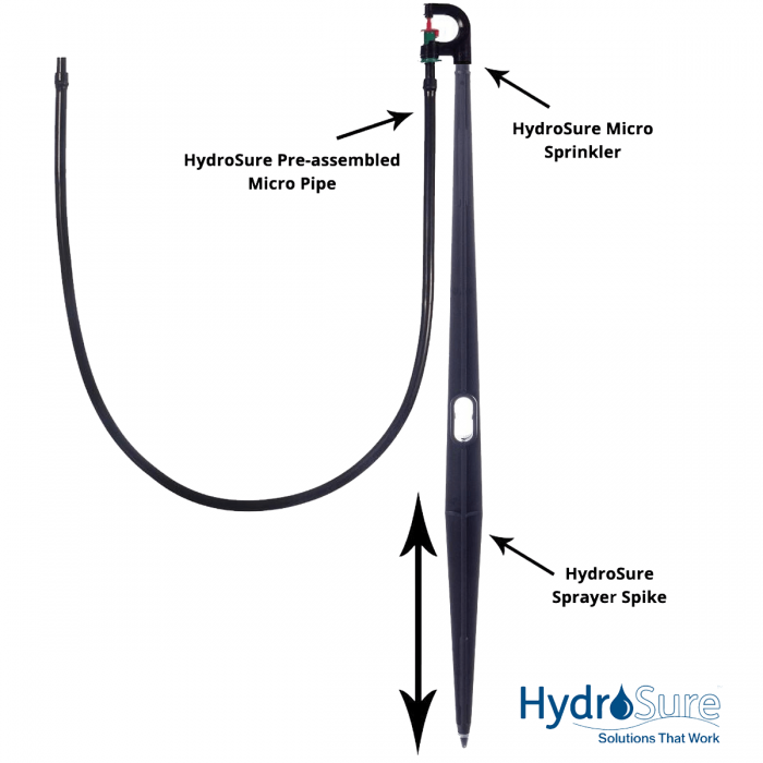 HydroSure Push Fit Micro Sprinkler Spike – Red - 40cm