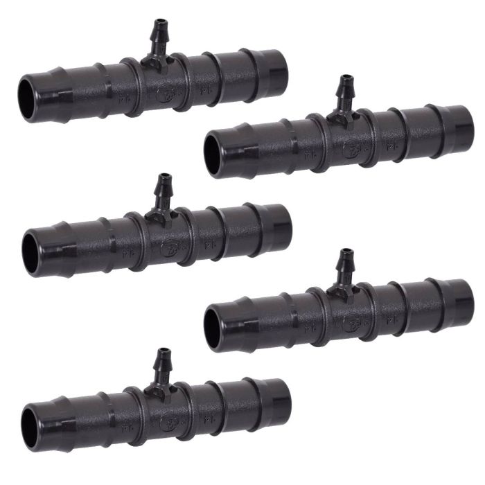 HydroSure Double Barbed Reducing Tee - 14mm x 4mm -Black - Pack of 5