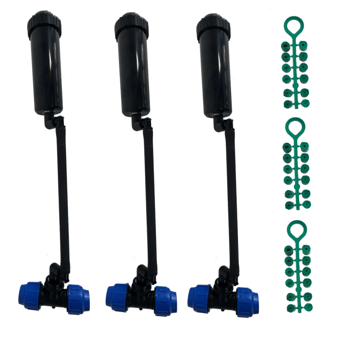 Pack of 3 - HydroSure Pre-Assembled Rotor Sprinkler, Swing Pipe and Fittings. Complete with our best-selling rotor and check valve.