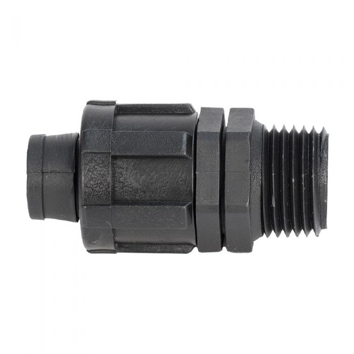 HydroSure Drip Tape Threaded Straight Connector - 17mm x 1/2" BSPM