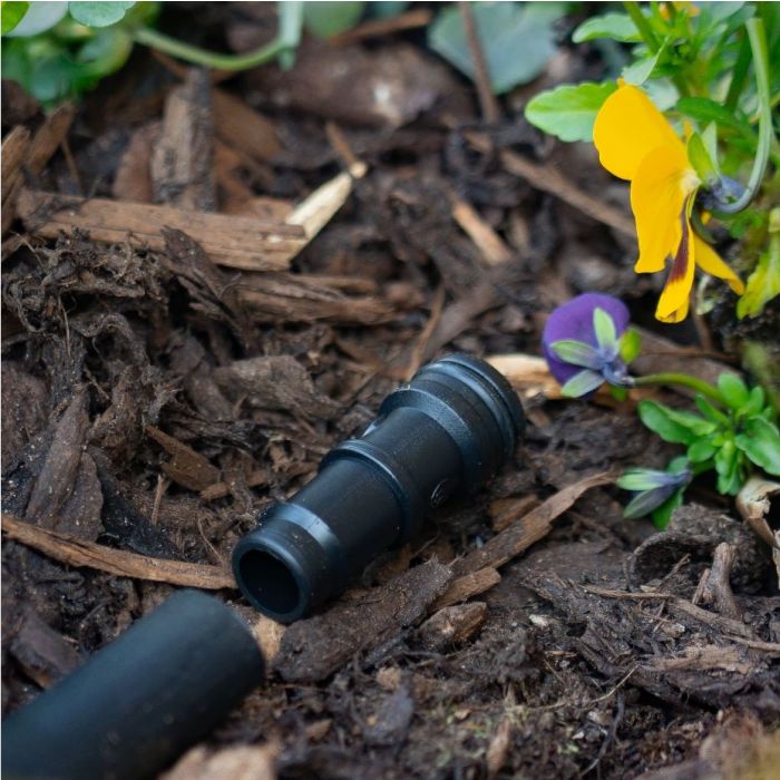 HydroSure Snap On Quick Click Joiner - 13mm - Black - Pack of 5. A barbed to garden hose water irrigation attachment.