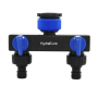HydroSure 2 Way Garden Tap Connector. Split water flow from the tap two ways using the on/off internal valves.