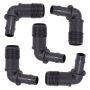 HydroSure Elbow Connector - 13mm x 1/2" BSP Male - Black - Pack of 5