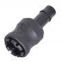 HydroSure Quick Click to Barb Connector - 13mm - Black. A quality fitting for an irrigation system. Use with quick-click tap connectors.