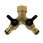 HydroSure Brass 2-Way Tap Connector - Quick Click