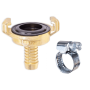 HydroSure Brass Claw Lock Hose Tail 13mm and Hose Clip. A high-quality hose fitting & connector for garden watering. Shop now.