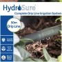 HydroSure Complete 50m 17mm Dripline Irrigation System. Ideal for keeping flower beds, lawns, vegetable gardens and raised beds well-watered. 