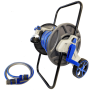 HydroSure Hose Reel Cart with 40m Hose - Blue. Everything you Need to Water the Garden. Simply attach the included tap connector to your outside tap and you&apos;re ready to go.
