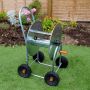 HydroSure 160M Galvanised Steel side wind Hose Reel Cart is easy to move around without having to bend.