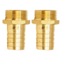 HydroSure Pack of Two - Brass Barbed Hose Tail 3/4" x 19mm