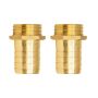 HydroSure 1 1/4" Serrated Hose Tail with 1 1/4" Thread - Pack of 2. A male threaded hose adapter with a hose tail.