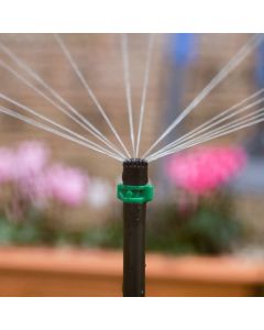 HydroSure Micro Jet Winged Spray Head – 360° Pattern – 55 L/h - Pack of 100. Use alongside irrigation risers to raise the height of the spray head &amp; water multiple plants from a single emitter.