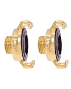 HydroSure Brass Claw Lock Male Threaded Coupling 1/2&quot;/13mm - Pack of 2. A heavy-duty twist &amp; lock fitting for professional irrigation. 