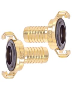 HydroSure Brass Claw Lock Hose Tail 3/4&quot;/19mm - Pack of 2. A rust &amp; weather resistant brass quick fit fitting for heavy-duty &amp; durable performance.