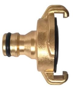 HydroSure Brass Claw Lock Male Quick Connector. A twist lock hose connector promising a secure, watertight seal.