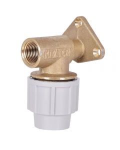 Plasson Mechanical Compression - Wall Plate Elbow - 25mm x 3/4&quot;