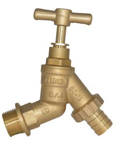 HydroSure Brass Bib Tap –  1/2&quot; Inlet &amp; 3/4&quot;. Easily water your plants using this outdoor garden tap.