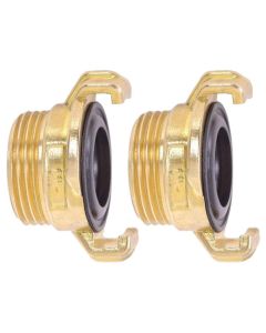 HydroSure Brass Claw Lock Male Threaded Coupling 1&quot;/25mm -  Pack of 2. Join two 25mm or 1&quot; hose pipes using this twist lock hose fitting.