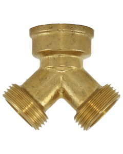 HydroSure Brass Y-Fitting Female to Male 3/4&quot; (19mm). Easily connect to the tap or garden hose to split water flow.