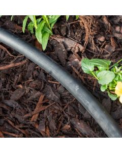 HydroSure LDPE Pipe - 18mm x 50m - Black. Compatible with 17mm drip line &amp; can be run in long lengths up to 200 metres. Garden watering pipe.