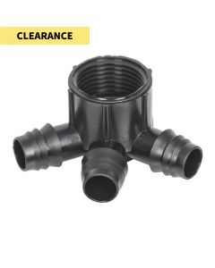HydroSure 3-Way Connector Female Thread to Barb - 19mm