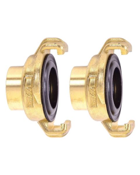 HydroSure Brass Claw Lock Female Threaded Coupling 1/2&quot;/13mm - Pack of 2