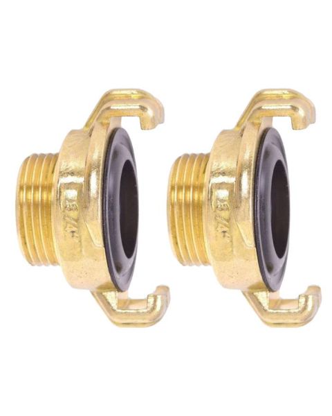 HydroSure Brass Claw Lock Male Threaded Coupling 3/4&quot;/19mm - Pack of 2