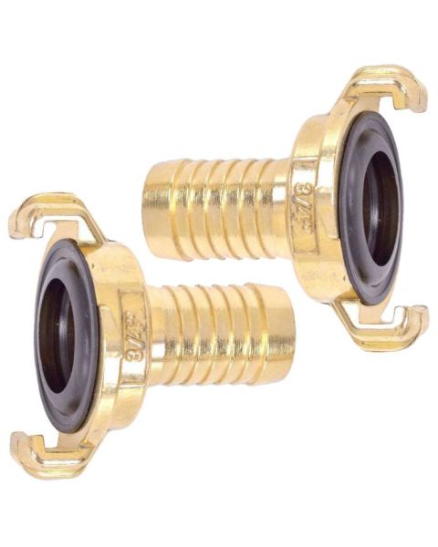 HydroSure Brass Claw Lock Hose Tail 3/4&quot;/19mm - Pack of 2