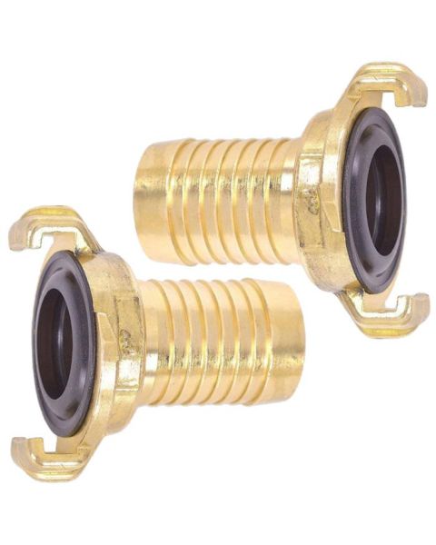 HydroSure Brass Claw Lock Hose Tail 1&quot;/25mm - Pack of 2