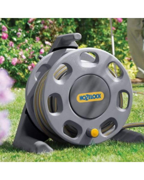 Hozelock Compact Hose Reel with Fittings - 25 Metre - 13mm Hose 