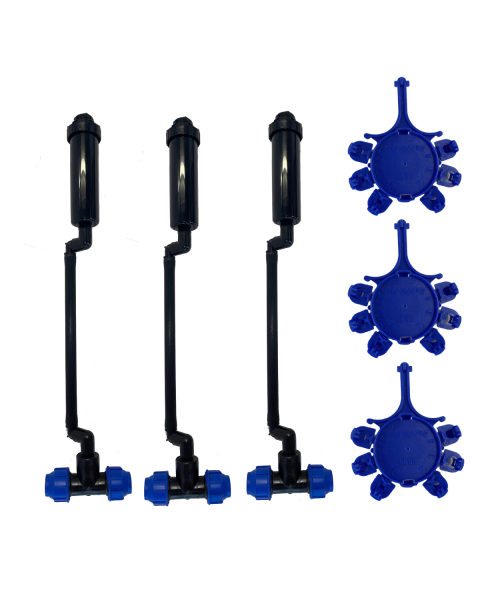 Pack of 3 Rain Bird Pre-Assembled 3500 Series Rotor Sprinklers with SAM, Pipes &amp; Fittings 