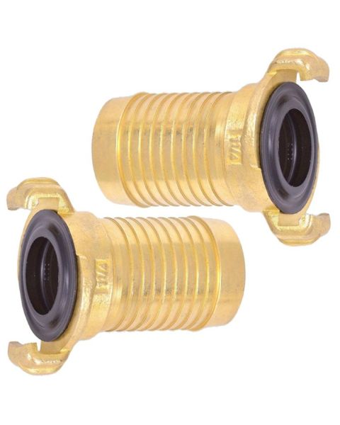 HydroSure Brass Claw Lock Hose Tail 1 1/4&quot;/30mm - Pack of 2